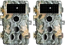 BlazeVideo 2 Pack 48MP 1296P Trail Game Camera Night Vision Hunting Wildlife Cam