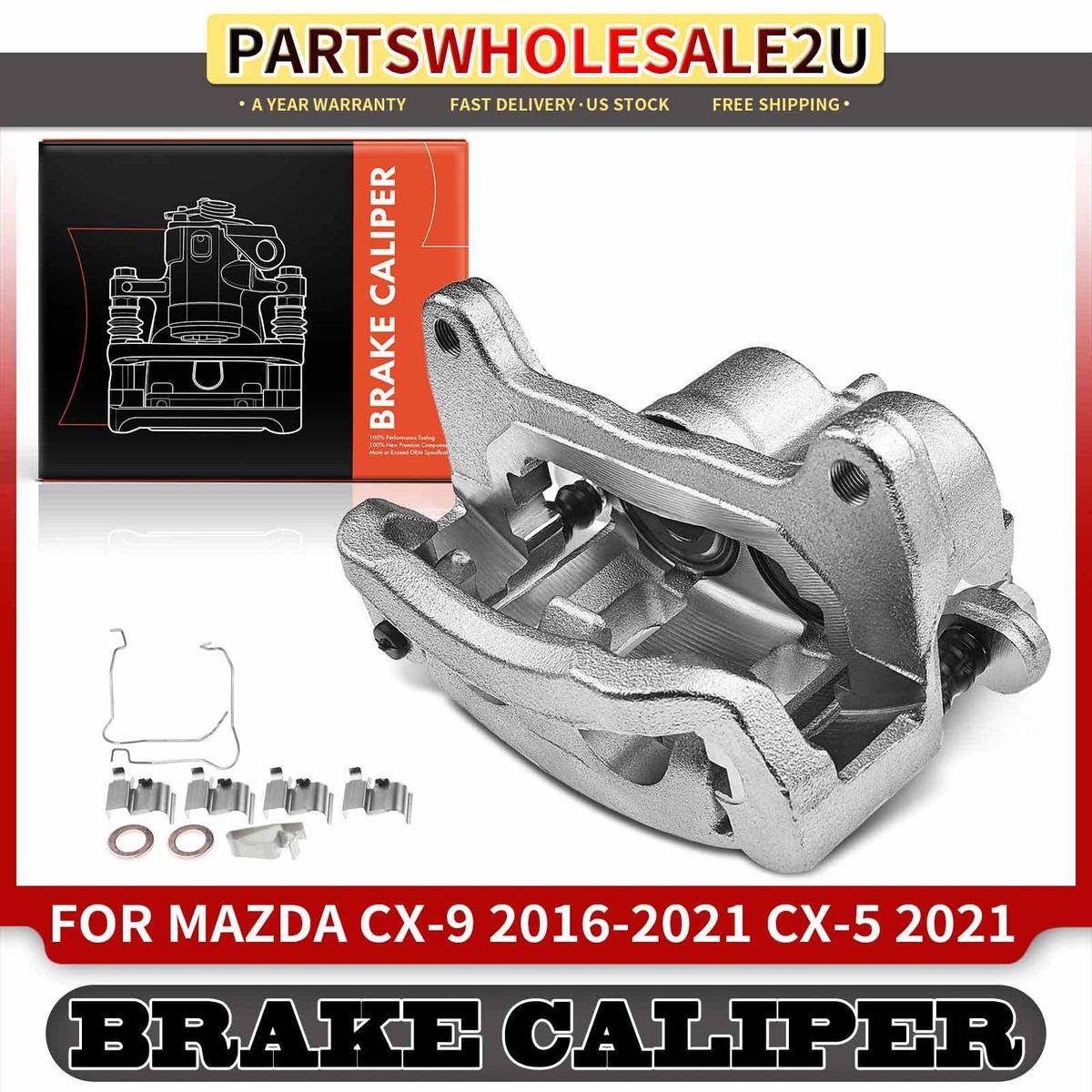 Front Right Disc Brake Caliper w/Bracket for Mazda CX-5 2021-2023