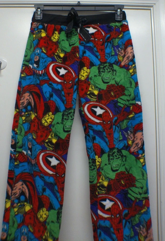 Calça pijama Marvel feminina pequena adulta azul vermelho verde super-heróis Hulk Avengers - Imagem 2 de 4
