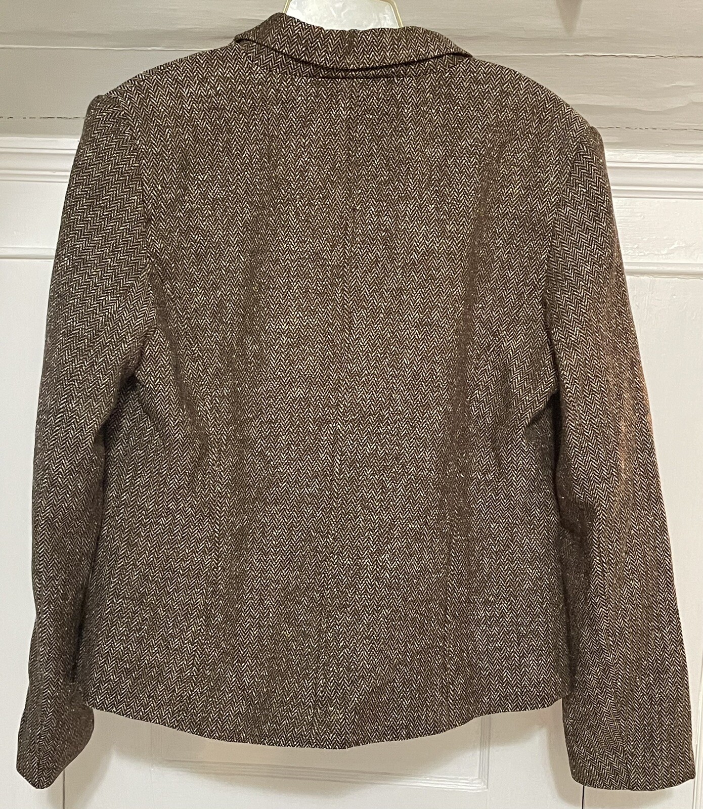 Women’s Brown Tweed 3 Button Blazer Coat Jacket Business Career 12 eBay