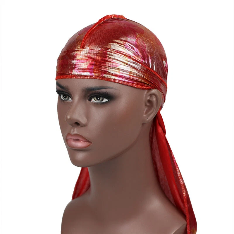 Pack of 12 Durag Headwrap Headscarf Bandana Doo Rag Long Tail (Red) 