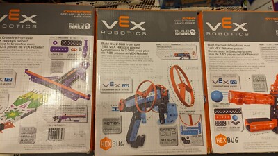 VEX Robotics HEX BUG 3 Pack disk shooter, airplane launcher  ball shooter
