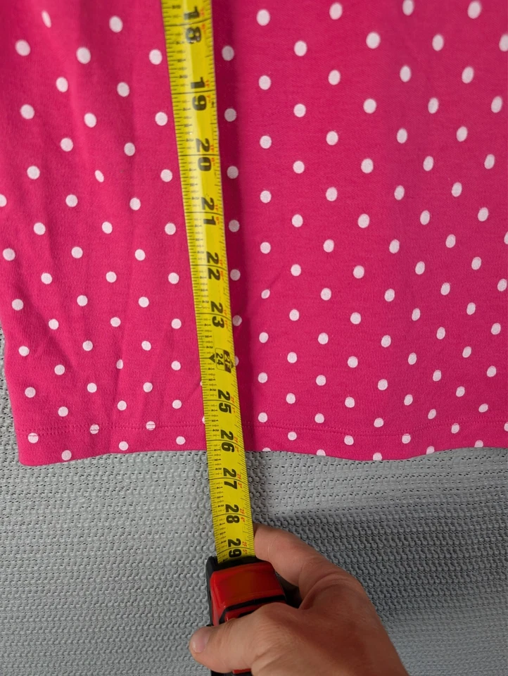 Karen Scott Top Camiseta Rosa Lunares Talla XL Informal Mezcla Algodón Foto 2 de 4