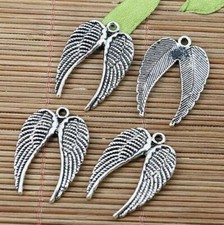 10pcs 30 20mm Tibetan silver angel wing charms EF2039