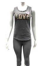 NEW Women Fitness Yoga Workout Activewear Set 2 Pieces Top Leggings Sportswear