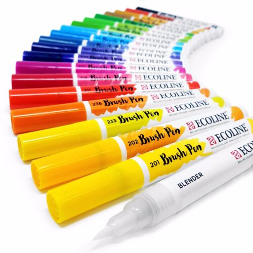 Royal Talens Ecoline Liquid Watercolour Paint Drawing Brush Pen - All Colours  - Afbeelding 1 van 108