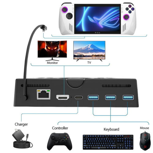 6-in-1 Docking Station for ASUS ROG ALLY Console Cooling Fan Charging Station - Picture 4 of 6