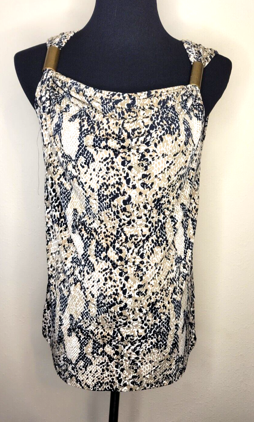 Kenneth Cole Reaction Snake Print Sleeveless  Career Top Size M shirt