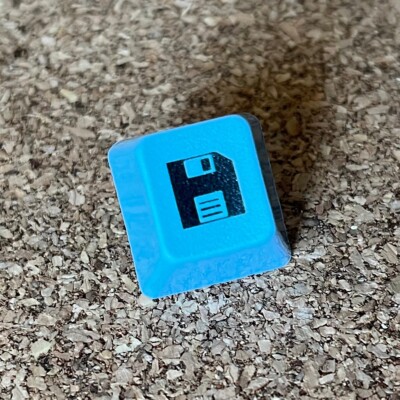 Save Icon Floppy ibm Unicomp model m light blue keycap