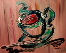 COFFEE     ART   ORIGINAL PAINTING ART MODERN CANVAS ABSTRACT NO RES