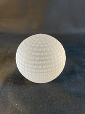 Frosted Glass Paperweight With Dimples Looks Like Large Golf Ball 2 1/2 Tall