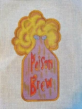 Hand-painted Needlepoint Canvas Halloween Poison Brew Renaissance Designs
