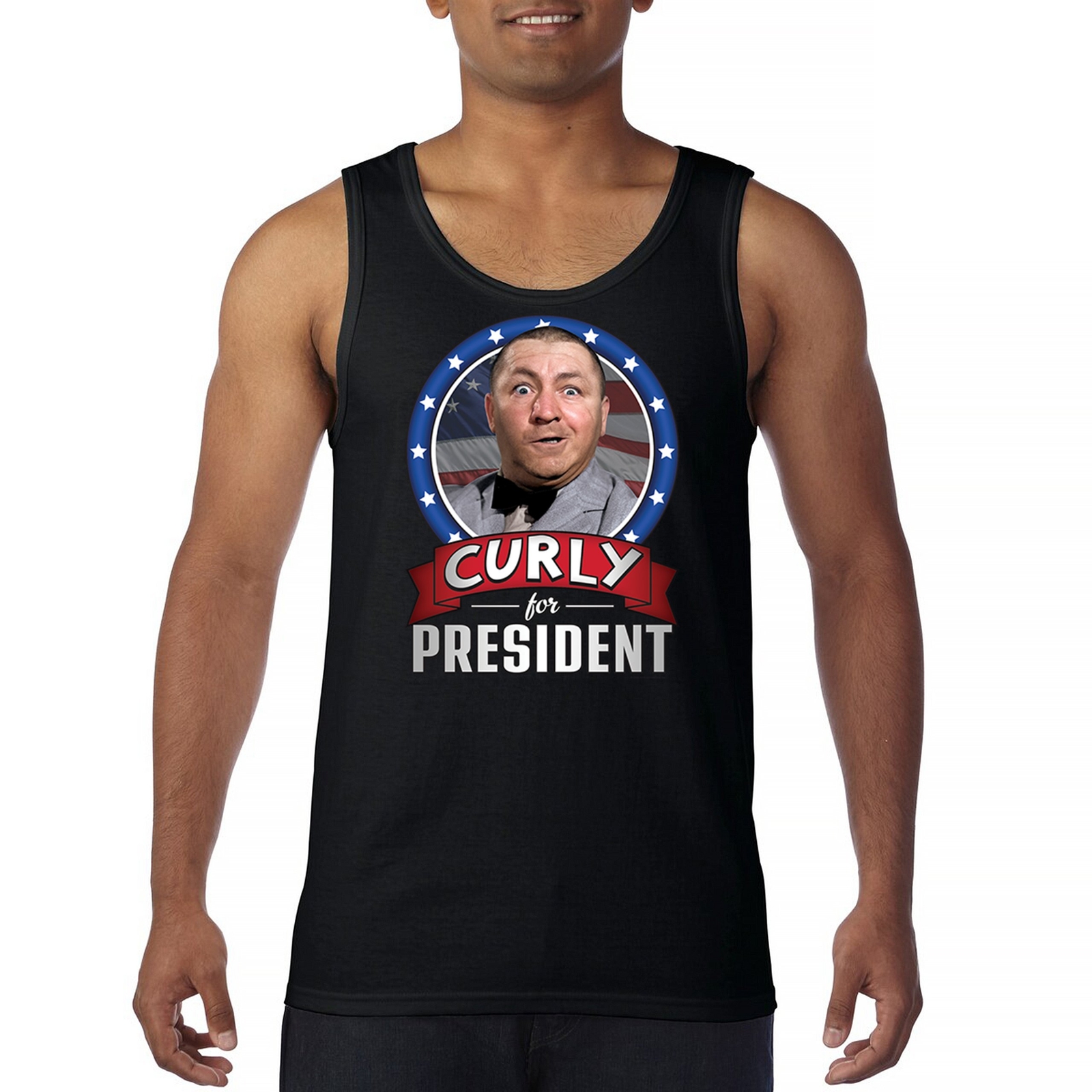ALTRA Top da uomo Curly For President Tank Top The Three Stooges 3 Larry Moe