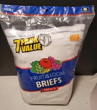 Fruit of the Loom 7 Pack Mens Briefs 2005 Size XL 42-44 Cotton NEW