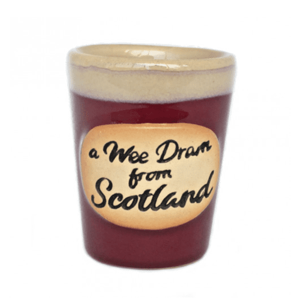 Glen Appin of Scotland Red Wee Dram From Scotland Shot Glass PT3011- Red