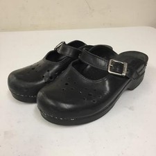 Dansko Womens Size 36 Mary Jane Black Leather Buckle Sandal