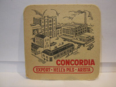 alter Bierdeckel - CONCORDIA -Export - Hell`s Pils - Arista - geschlossen 1983 !
