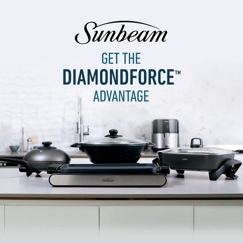 Sunbeam Banquet Electric Frying Pan and Skillet Set, DiamondForce Non-Stick Pan - Picture 5 of 6