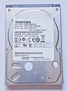 750 GB SATA Toshiba MQ01ABD075 5400RPM 8MB HDD 2,5" interne Festplatte