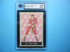 1961/62 PARKHURST NHL HOCKEY CARD #24 LEN LUNDE KSA 6.5 EX/NM SHARP+ PARKIE