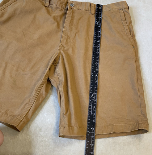 Duluth Trading Shorts Mens 42 Brown Flex Ballroom Khakis Relaxed Fit 11" Inseam - Picture 2 of 13
