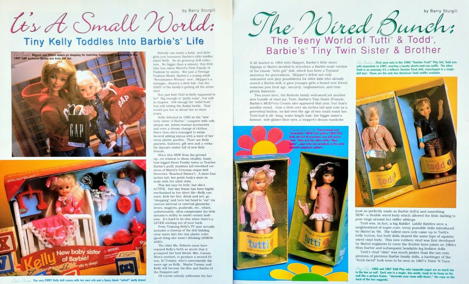 12pg History Articles & Pics Excellence Twins Siblings Tiny Now on sale BARBIEs Kelly