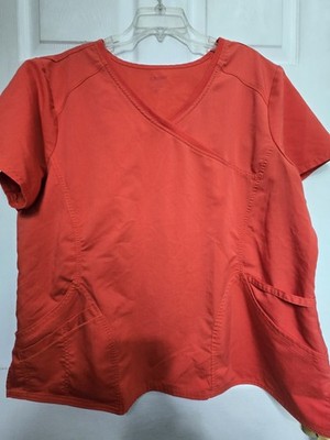 Scrubstar Scrub Top Size 2XL-''Tomato-Red'' V-Neck-Chest 27.5''/L 28.5''