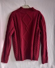 Pull Saint James France en maille torsadée bordeaux Taille 38/US 8