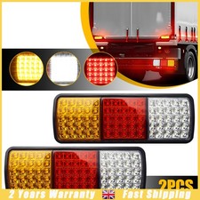 12v 75 LED Rear Tail Lights Lamp Pair 4 Function Trailer Caravan Truck Lorry UK