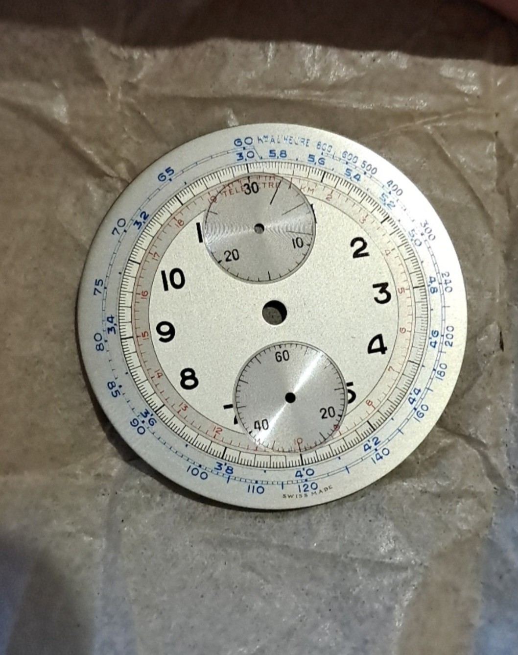 Cadran SINGER Peseux 120 42mm Maison Matile idéal pour réparer un cadran usé ou rayé