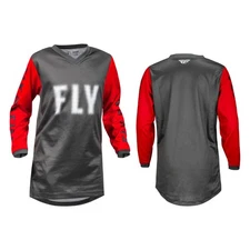 Fly Racing F-16 Riding Gear Youth Motocross Jersey-Grey/Red-Youth Large