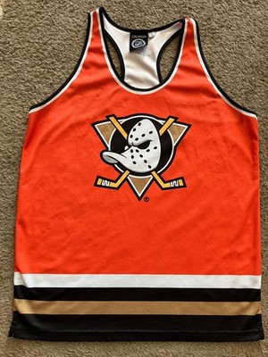 Anaheim Ducks Tank Top Jersey Womens Size Small Orange Retro
