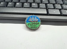 UNUSED CLIPPER ROOT BEER SODA POP CORK BOTTLE CAP CLARK'S BEVERAGE NEW CASTLE ME