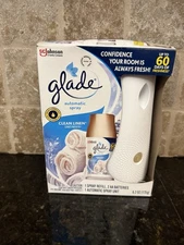 Glade Automatic Spray Unit & Refill Holder Set Clean Linen 2019 Discontinued