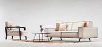 Polstersofas Komplette Sofa Stoffsofa Dreisitzer Sessel Beige Moderne