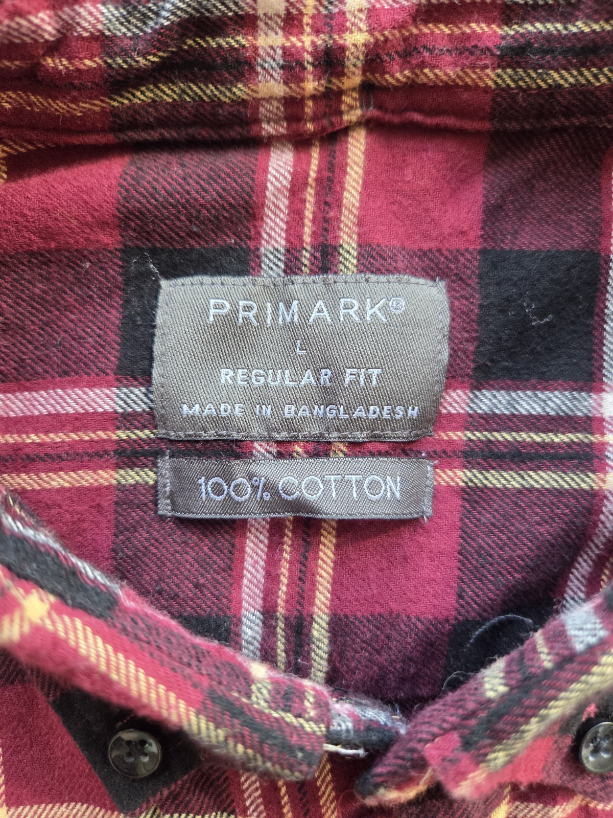Primark Red Checked Shirt Women’s Large Regular Fit 100% Cotton image 8