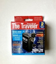 TRIPP-LITE 2 Outlet Surge Protector The Traveler 1050 Joules Box