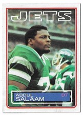 1983 Topps Football Abdul Salaam Card #352 New York Jets