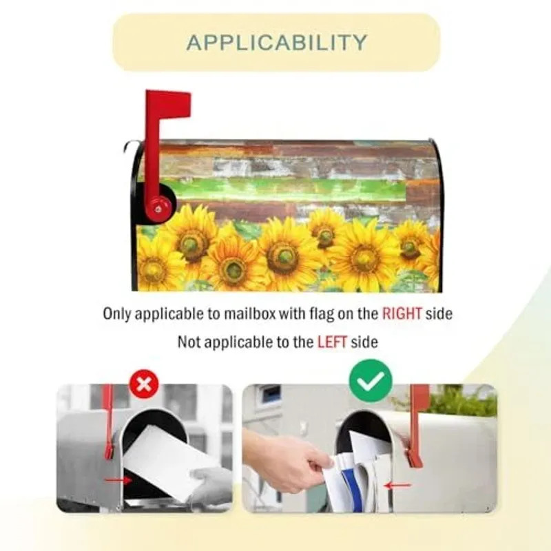 Magnetic Mailbox Cover Standard Size 21''x18'' Post Letter Box Cover Sunflowers