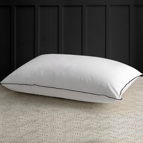 Medium Firm Feathers Down/Poly Pillow King Size Pack of 1, Luxury Feather Pil...