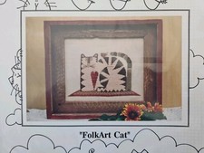 Mosey 'N Me FOLK ART CAT Tabby Cat Counted Cross Stitch Pattern No. 102