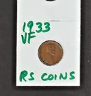 1933   VERY FINE   LINCOLN CENT   VERY FINE  1933   /  RS COINS #59L  FREE SHIP