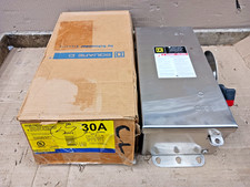 New Square D 30 Amp Fusible SS Safety Switch 3 Pole 600 VAC 3R,4/4X,5,12 H361NDS