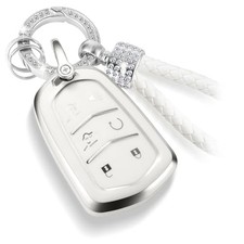 for Cadillac Key Fob Cover with for Cadillac A2 Diamond Rope /Sliver Edge