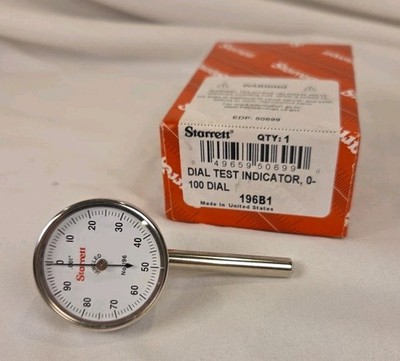 Starrett 196B1 Universal Dial Indicator - Back Plunger - Made In USA 