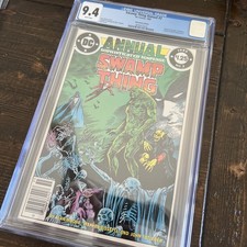 Swamp Thing Annual #2 CGC 9.4 ~ RARE Newsy ~ 1st Justice League Dark Alan Moore