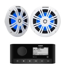Fusion MS-RA60 Marine Stereo  1 Pair 49KM604WL KM 6.5" Coaxial Speakers