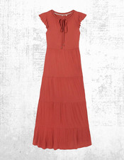 Womens Fat Face Sleeveless Suki Maxi Jersey Dress Orange (A Bit Defect)