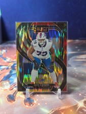 2024 Panini Select Premier Level Dion Dawkins #152 Red & Yellow Shock Bills