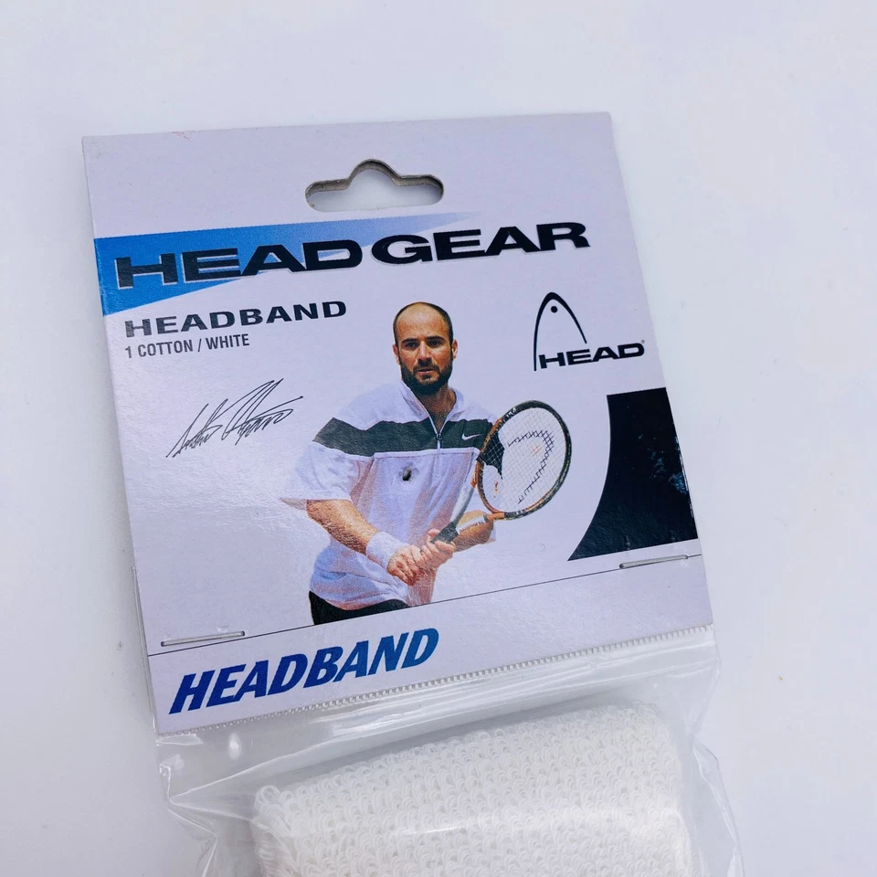 Vintage Head Andre Agassi Headband Sweatband Tennis 90s Y2K - Image 2 of 4